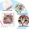 (US Only)18x18cm Cat DIY Special Shape Crystal Partial Diamond Painting w Frame