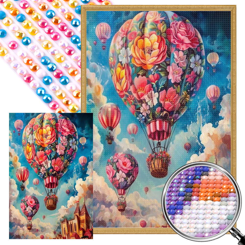 Flower Balloon In The Sky 40*60cm(picture) full round drill diamond painting