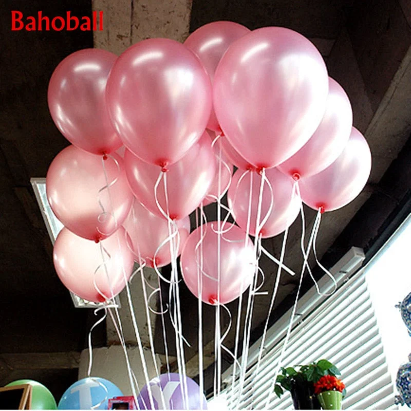 10pcs/lot 10inch Pearl Pink Latex Balloons Inflatable Wedding Decorations Air Balls Happy Birthday Party Supplies Float Balloons