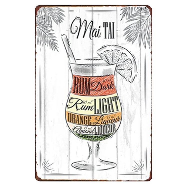 Cocktail - Vintage Tin Signs/Wooden Signs - 7.9x11.8in & 11.8x15.7in