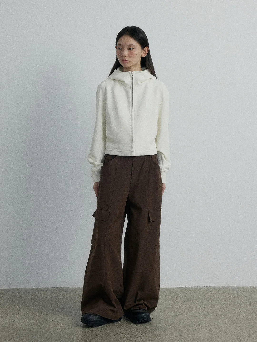 Woherb [Daihe] Autumn New Leisure Day Silk Cotton Rubber Tendon Waist Stick Bag Temperament Versatile Overalls Pants Female H7108-Outfit Ideas