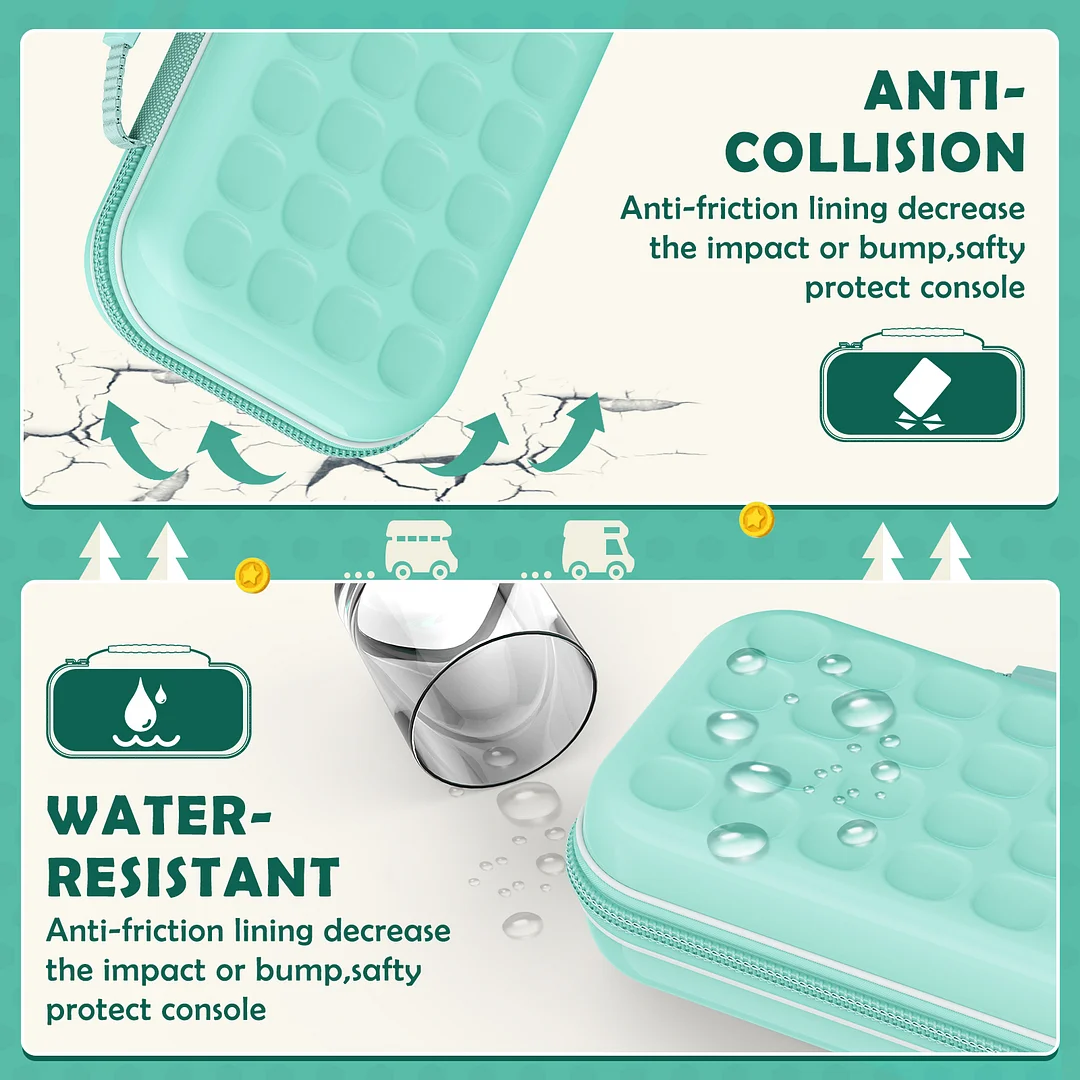 DinoFire For Switch OLED Accssories Case For Nintendo Switch OLED Console Carrying Bag Protective Hard Carry Storage Bag-Light Blue