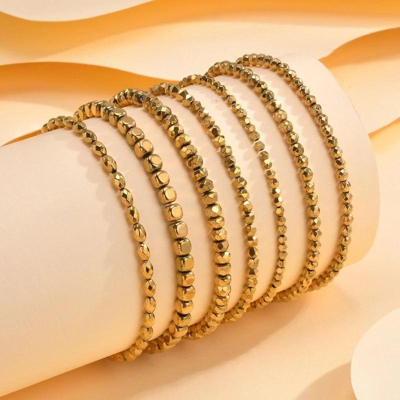 IG Style Geometric 18K Gold Plated Rope Haematite Bracelets Drawstring Bracelets