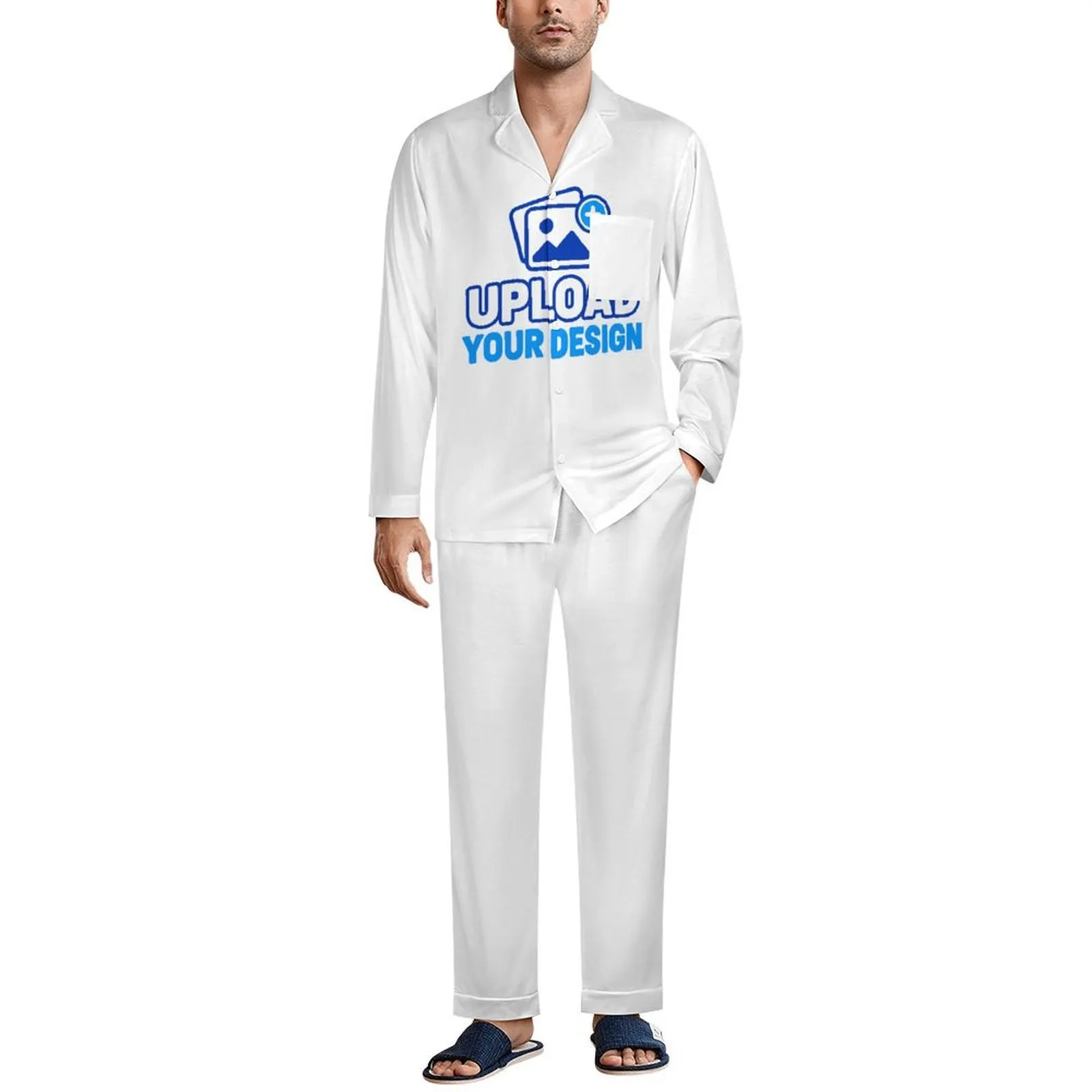 Men's Cuban Collar Pajama Suit custom product view 9