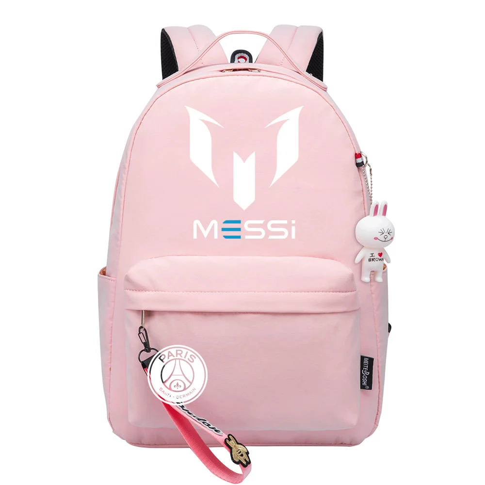 Buzzdaisy Title: Lionel Messi Backpack – Cute and Fashionable Schoolbag with Double Side Pockets for Leisure Travel