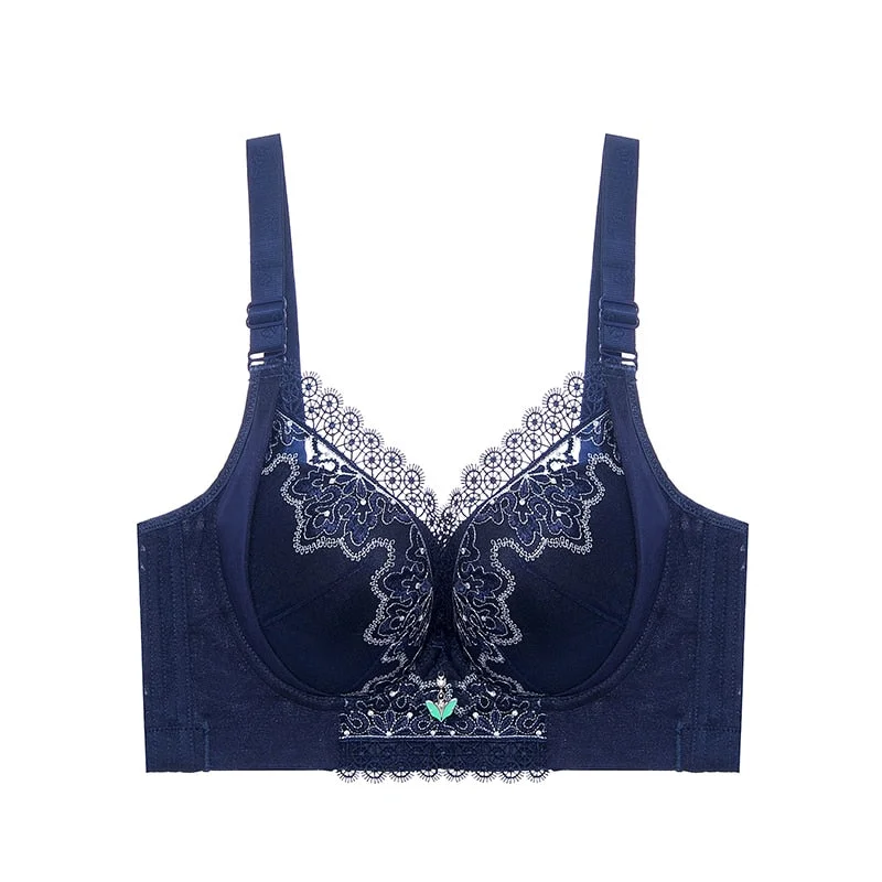 FallSweet Plus Size Bras For Women Lace Embroidery Bra No Wire Lingerie Sexy Womens Underwear