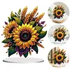 (US Local)Flower Double Sided Effect Table Top Diamond Painting Desktop Ornaments Kit (Sunflower A)