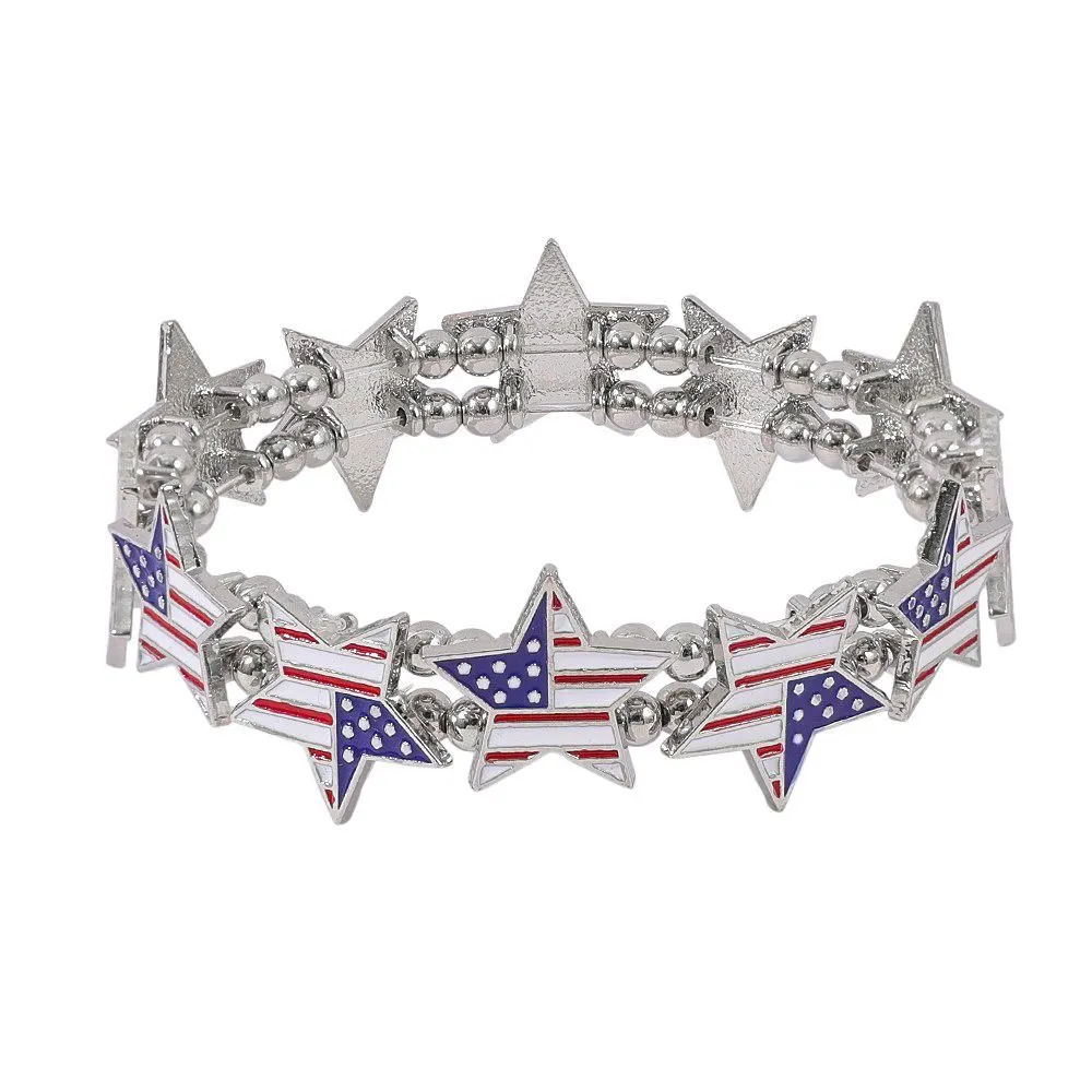 Independence Day Usa American Flag Bracelet elevenforest
