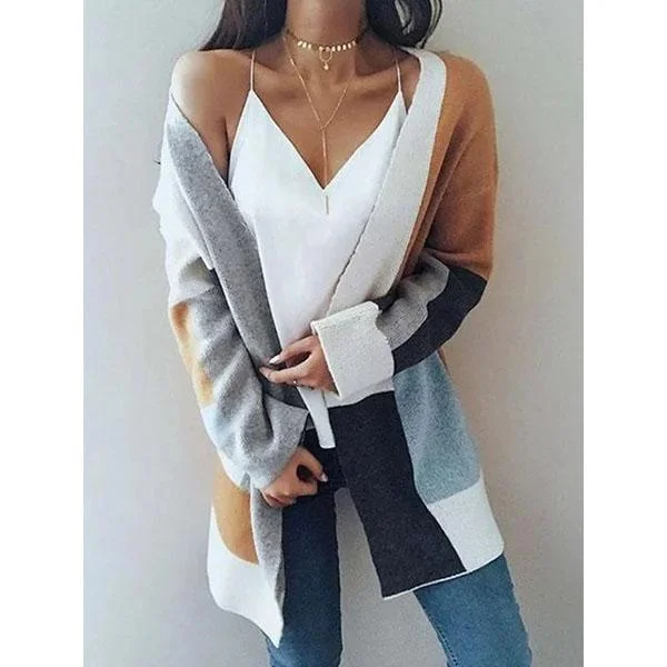 Colorful V-Neck Cardigan Casual Coats | IFYHOME