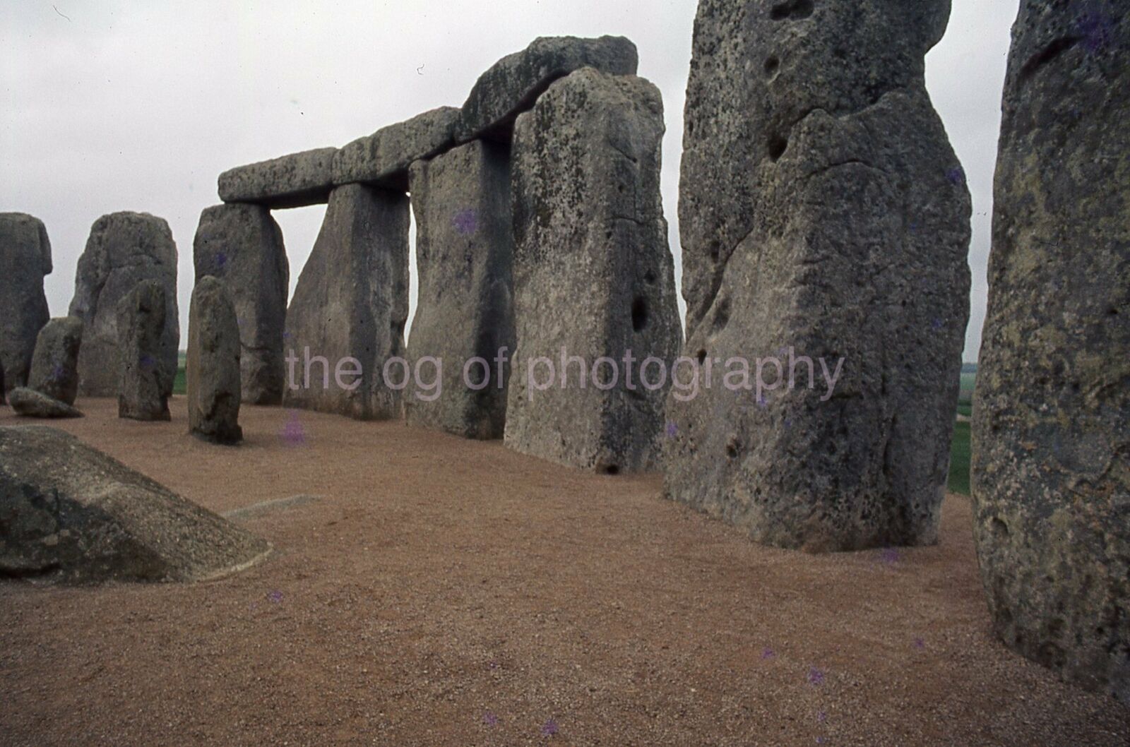 STONEHENGE 35mm FOUND SLIDE England COLOR Photo Poster painting MEGALITH SITE 16 T 21 J