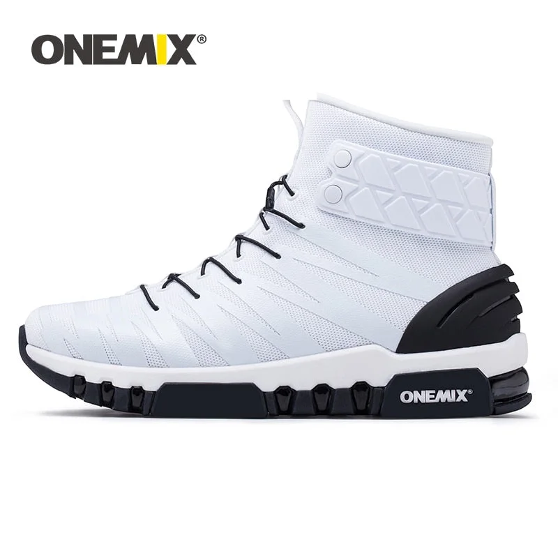 ONEMIX Men Boots Running Shoes Women Sneakers High Top Winter Snow Boots Outdoor Waterproof Walking Trekking Sneaker