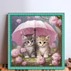 Umbrella Kitten - 11CT Stamped Cross Stitch 40*40cm