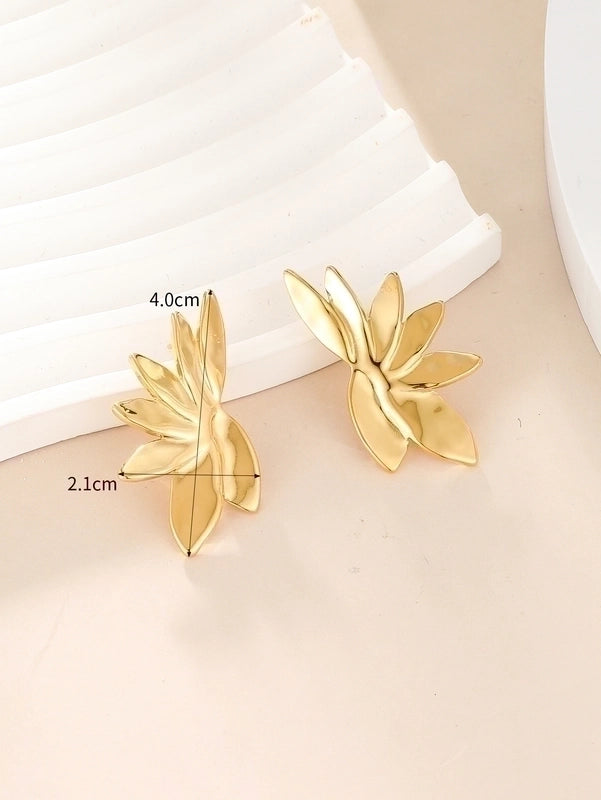 1 Pair Retro Roman Style Geometric Plating 304 Stainless Steel 14K Gold Plated Ear Studs