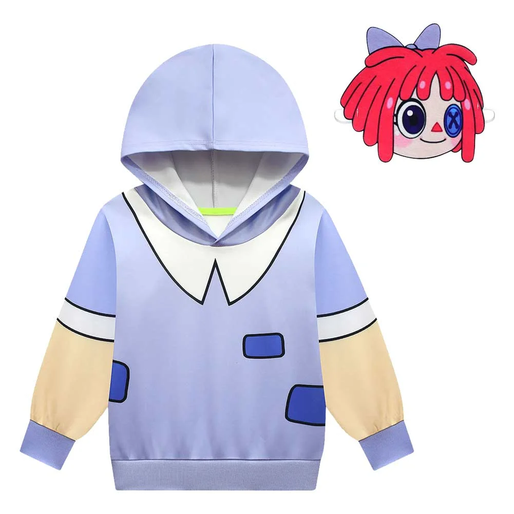 Kids Children TV The Amazing Digital Circus 2023 Ragatha Blue Hoodie Outfits Cosplay Costume Halloween Carnival Suit