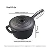Cast Iron Milk Pot Easy To Clean Non Stick Sauce Pots.Small Cooking Pot with Lid and Long Handle for Restaurant Household Cooking