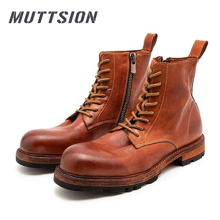 MUTTSION Handmade Retro British Style Horsehide Boot Goodyear Craft Boots MUTTSION.COM MUTTSION