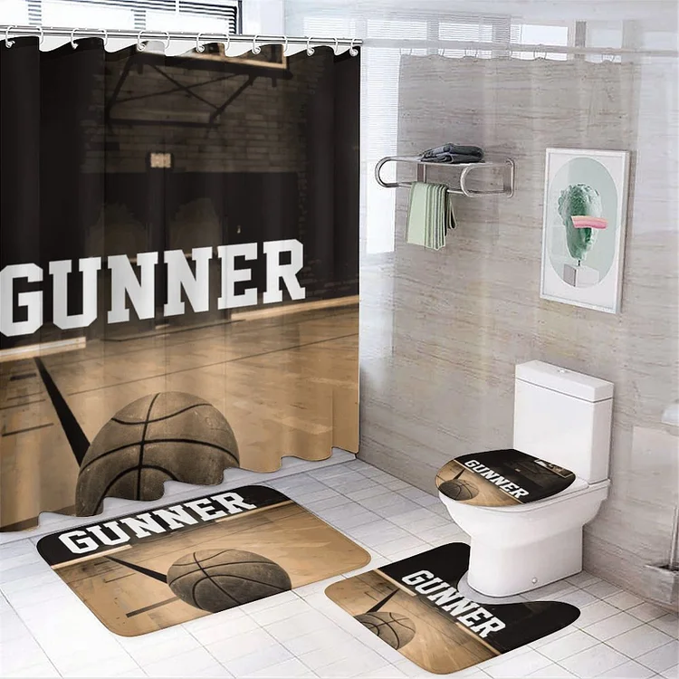 Personalized Basketball Bathroom 4-Piece Set|Set11