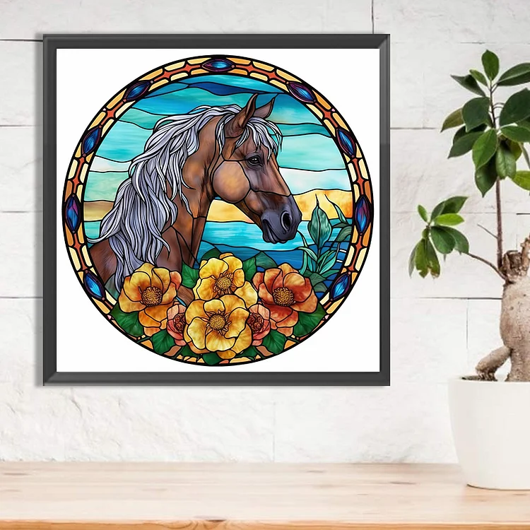 DIY Diamond Painting Horse Pony Art Decor, 25x30cm, Paint by