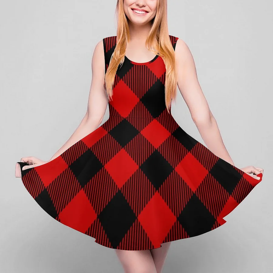 open lace back dress Sassy Shortcake Deck The Halls Plaid Dress