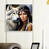 (40*40cm)Indian Beauty Wolf - Full Round Drill Diamond Painting