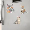 4PCS 2D/Flat Acrylic DIY Diamond Art Fridge Magnet Kit British Shorthair Design DIY Art Fridge Magnet Refrigerator Sticker Magnetic Diamond Art Decor Refrigerator Mailbox Home Decoration DIY Crafts