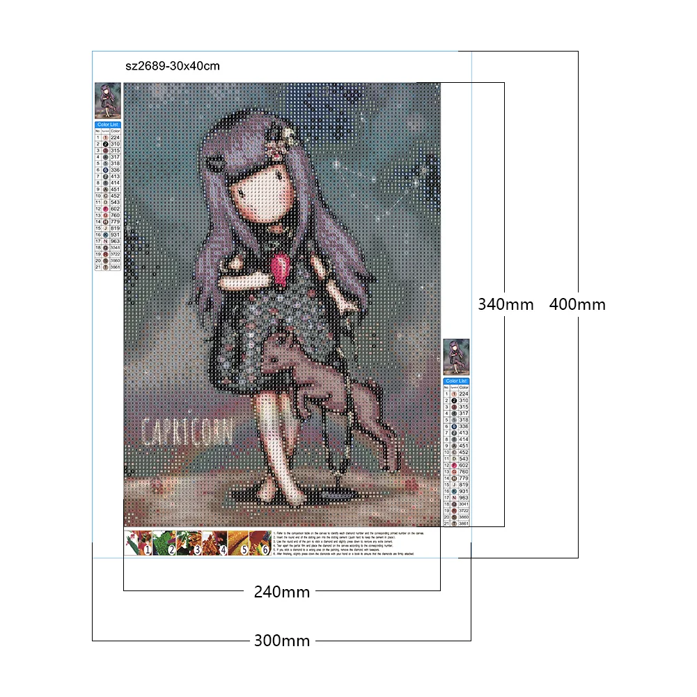 Grace Doll 5D DIY Diamond Painting Kits Full Round Drill Wall Art Decor (sz2689)