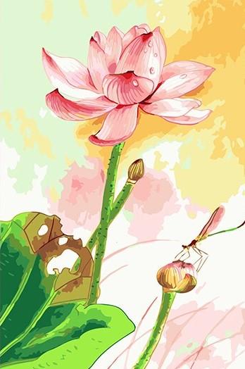 

Lotus and Dragonfly – Paint By Numbers - 40*50CM, 501 Original