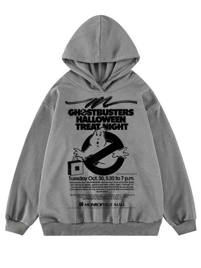 Men's Ghostbusters Halloween Treat Night Graphic Print Hooded Sweatshirt