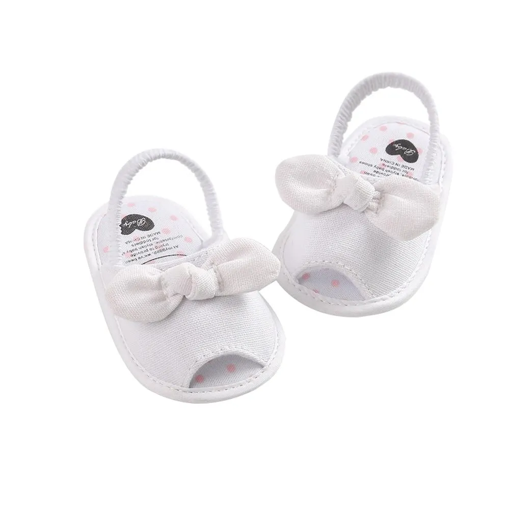 Fashion Non-slip Baby Girl Sandal Shoes Walking Learning Soft-Soled Non-Slip Plaid Bow Cloth Candy
