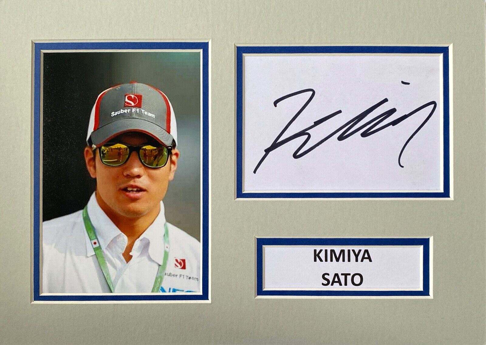 KIMIYA SATO SIGNED A4 Photo Poster painting MOUNT DISPLAY F1 AUTOGRAPH SAUBER