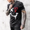 Emoji Printed Contrast Men's T-shirt by Inlyline