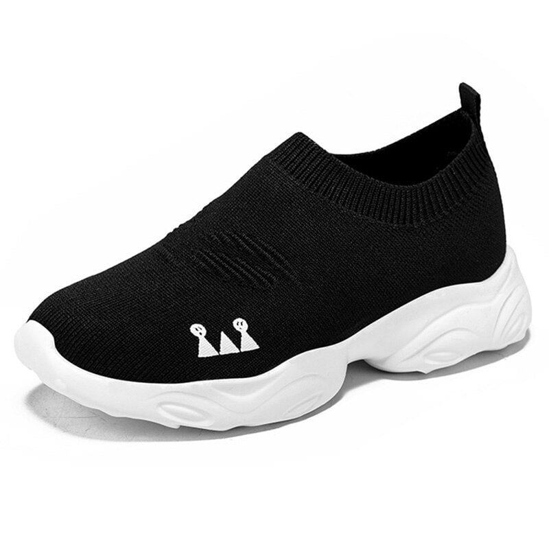 MWY Kids Shoes Baby Boys Girls Children's Casual Sneakers Breathable Soft Anti-Slip Black Sports Kids Socks Shoes Size 25-35