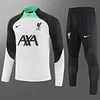 2023/2024 Liverpool Half-Pull Training Suit Gray-white Jersey 1:1 Thai Quality Set love fball
