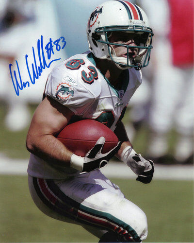 WES WELKER MIAMI DOLPHINS ACTION SIGNED 8x10