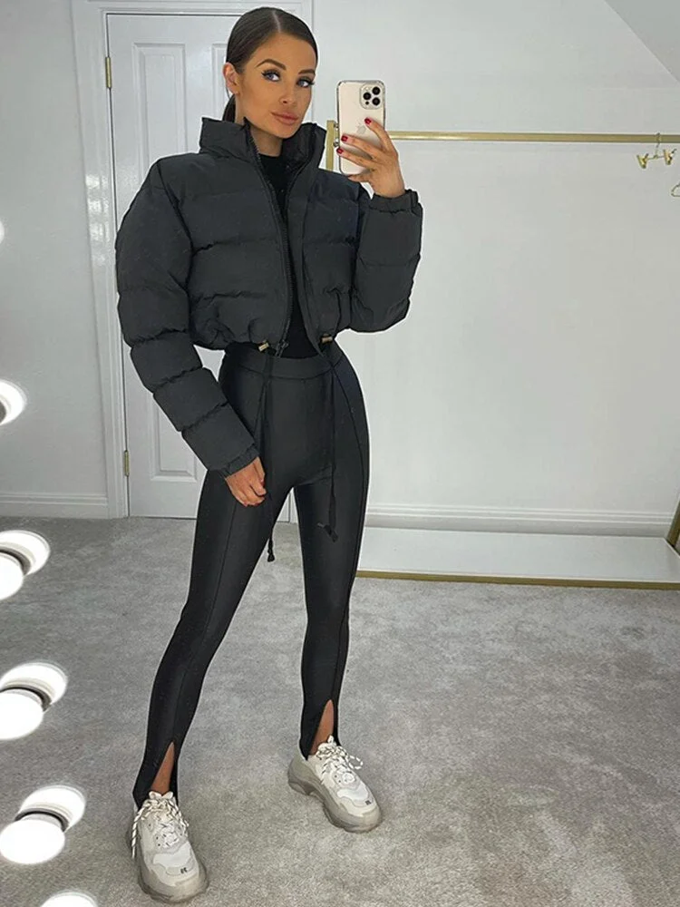 WannaThis Black Fashion Faux Leather Women Pants Elastic Sexy Split High Waist Skinny Pencil Pantalones Autumn Casual Streetwear