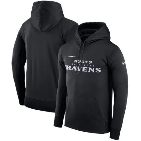 Men's Baltimore Ravens  Black Sideline Property Of Performance Pullover Hoodie