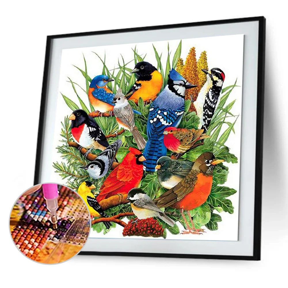Diamond Painting - Full Round Drill - Birds(40*40cm)