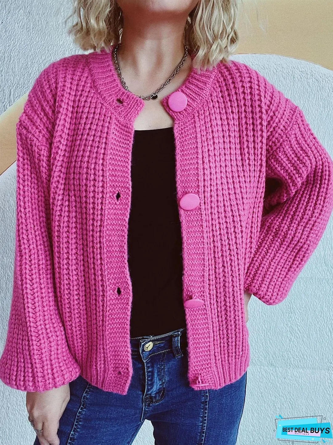 Button Up Long Sleeve Cardigan