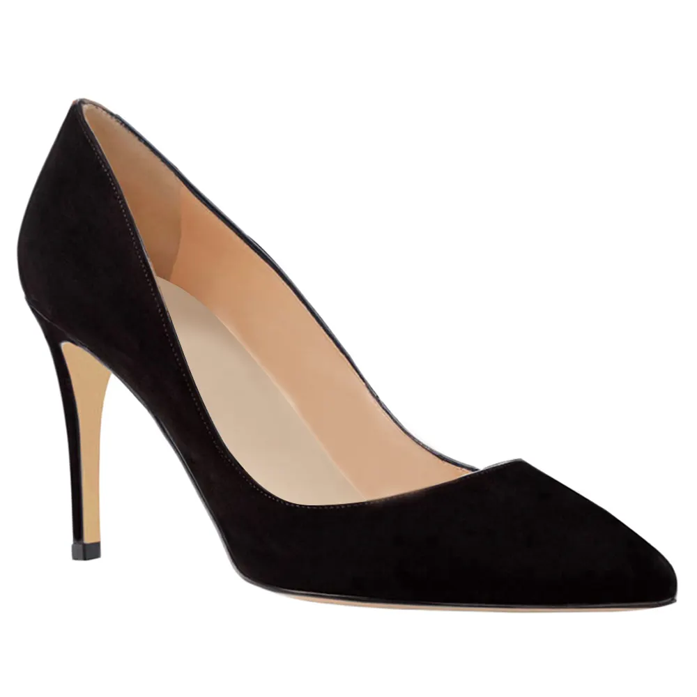 90mm Middle Heels Pointy Toe Pumps-vocosishoes