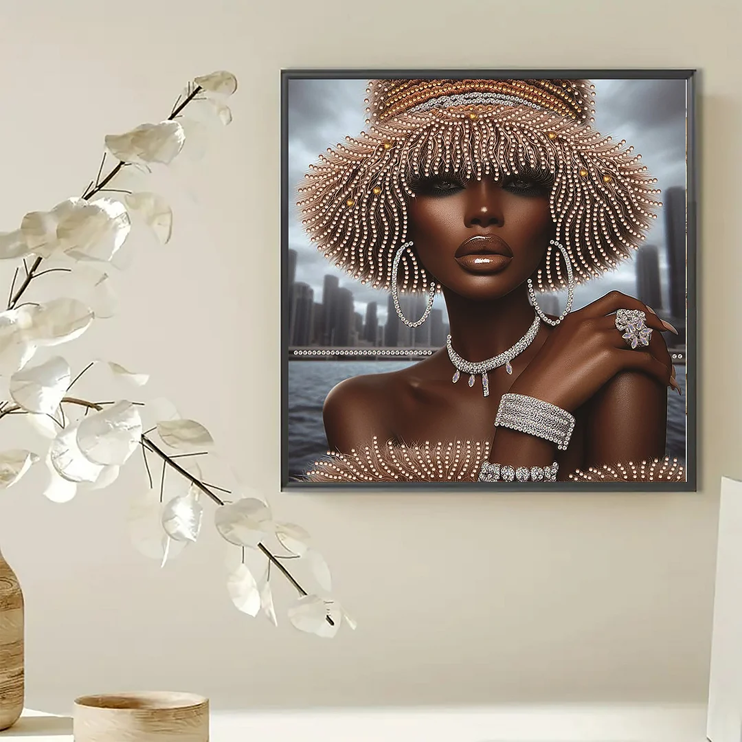 Diamond Painting - Partial Special Shaped Drill - Urban Black Beauty(Canvas|30x30cm)