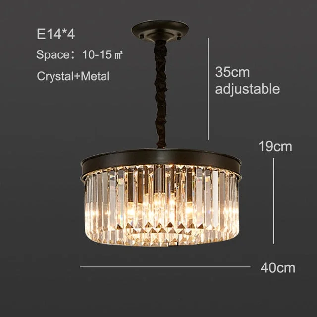 Modern Crystal Ceiling Lamp Living Crystal Ceiling Light Bedroom Classic Round Ceiling Lamps Black Base Led Fixtures Dining Room