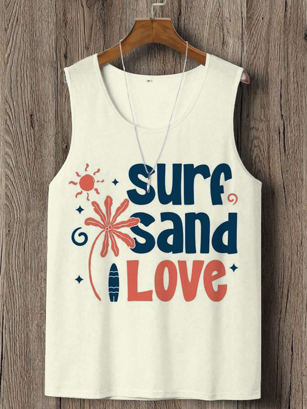 Men's Surf And Love Art Print Tank Top
