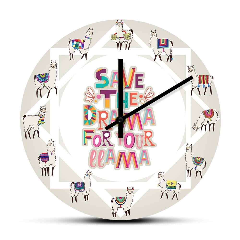 

Save The Drama For Your Llama - Frameless Acrylic Wall Clock, 501 Original