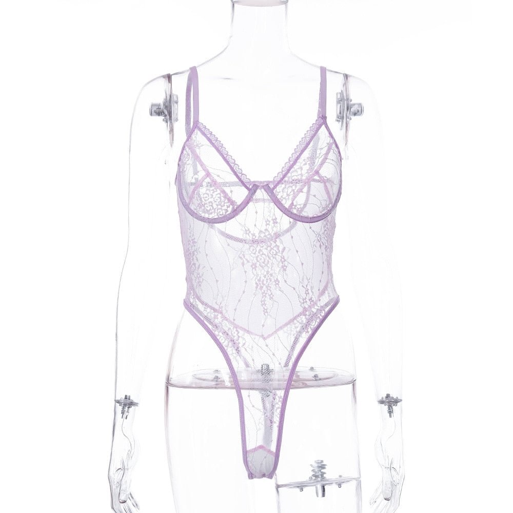 Yimunancy Floral Lace Bodysuit Women See Through Sexy Teddy Bodysuit 2020 Ladies Skinny Overalls Body Femme