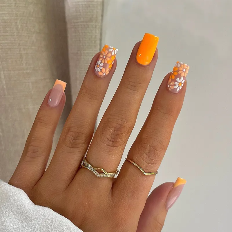 Churchf Churchf Nail Print Wear Nail Solid Color Removable Beauty Nail Piece Simple Nail Patch 24 Pieces