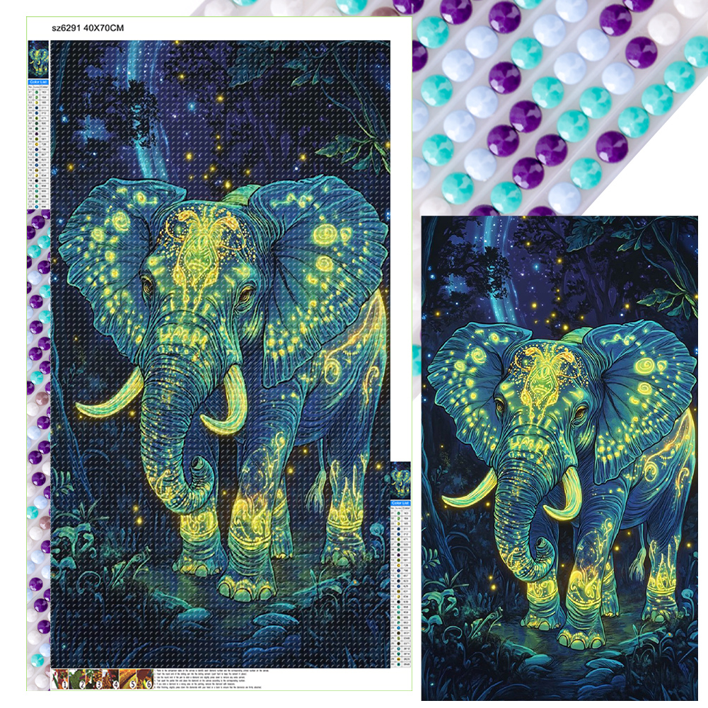 Elephant 40*70cm(canvas) full round drill diamond painting