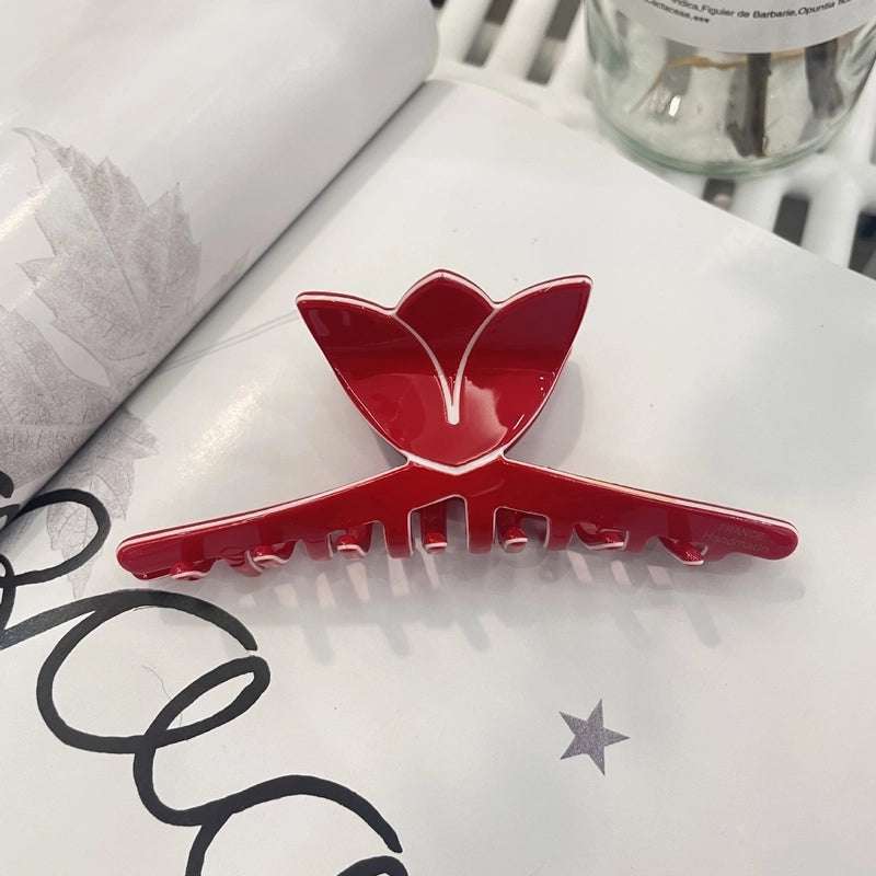 Sweet Women’s Solid Color Flower Acetic Acid Sheets Hair Claws