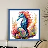 >SALE<Full Embroidery Eco-cotton Thread 14CT Printed Sea Horse Cross Stitch Kit40x40cm
