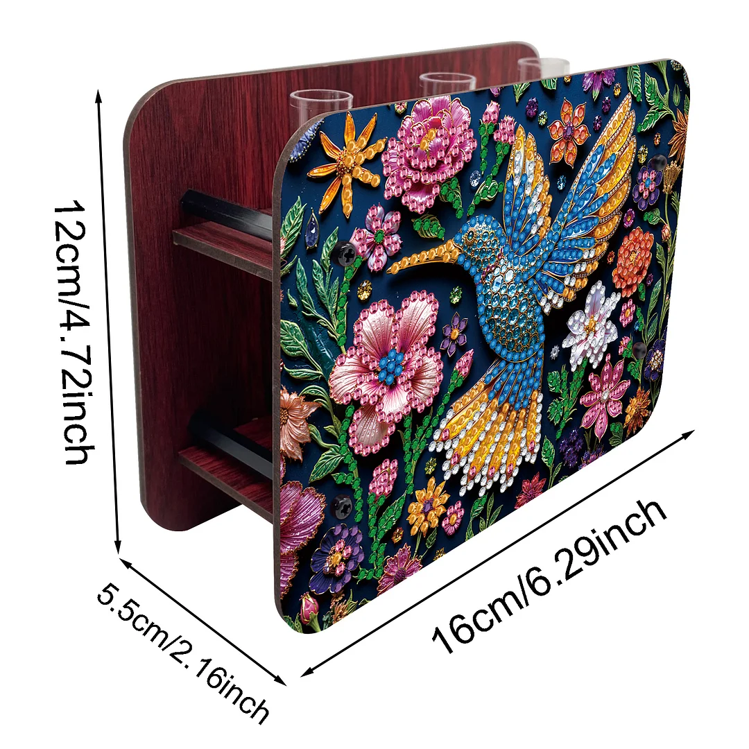 Hummingbird DIY Flower Vase Wooden Double Sided Desktop Diamond Art Kit Decor