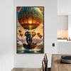 Diamond Painting-DIY Full Round Drill Hot Air Balloon Elephant（40*70CM)
